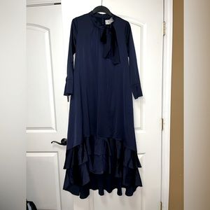 ✨dainty jewells navy silk dress✨